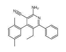 2-amino-4-(2,5-dimethylphenyl)-5-ethyl-6-phenylpyridine-3-carbonitrile Structure