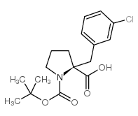 Boc-(S)-α-(3-chloro-benzyl)-proline结构式