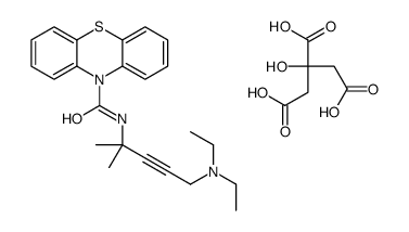 N-[5-(diethylamino)-2-methylpent-3-yn-2-yl]phenothiazine-10-carboxamide,2-hydroxypropane-1,2,3-tricarboxylic acid Structure