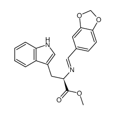 methyl (R)-2-((benzo[d][1,3]dioxol-5-ylmethylene)amino)-3-(1H-indol-3-yl)propanoate结构式