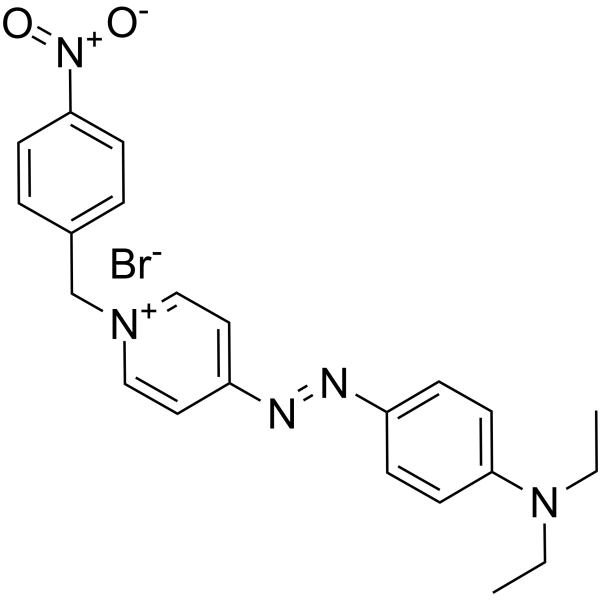 4-(4-二乙基氨基苯基偶氮)-1-(4-硝基苄基)溴化吡啶鎓结构式