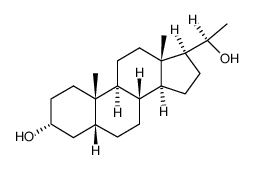 5β-孕烷-3β,20(S)-二醇结构式