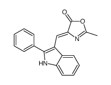 2-methyl-4-[(2-phenyl-1H-indol-3-yl)methylidene]-1,3-oxazol-5-one结构式