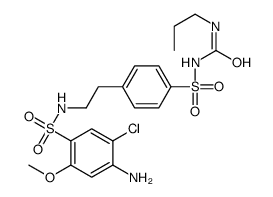 1-[4-[2-[(4-amino-5-chloro-2-methoxy-phenyl)sulfonylamino]ethyl]phenyl ]sulfonyl-3-propyl-urea结构式