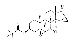 7α-chloro-5,6β-epoxy-15β,16β-methylene-3β-pivaloyloxy-5β-androstan-17-one结构式