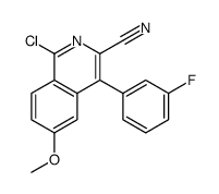 1-chloro-4-(3-fluorophenyl)-6-methoxyisoquinoline-3-carbonitrile结构式