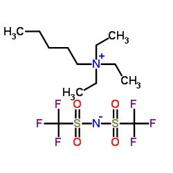 戊基三乙基铵双(三氟甲磺酰)亚胺结构式