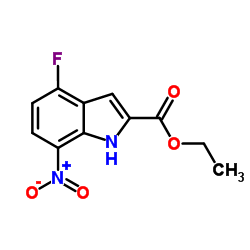 4-氟-7-硝基-1H-吲哚-2-羧酸乙酯结构式