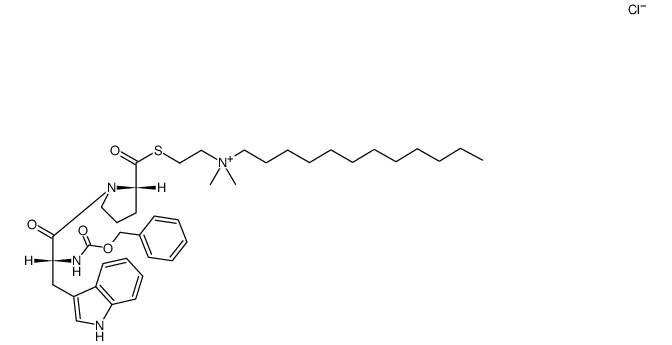 N-carbobenzyloxy-D-tryptophan-L-proline thioester with N-n-dodecyl-N,N-dimethyl-N-(β-thioethyl)ammonium chloride Structure