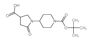 1-[1-(叔丁氧基羰基)-4-哌啶基]-5-氧代-3-吡咯烷羧酸结构式