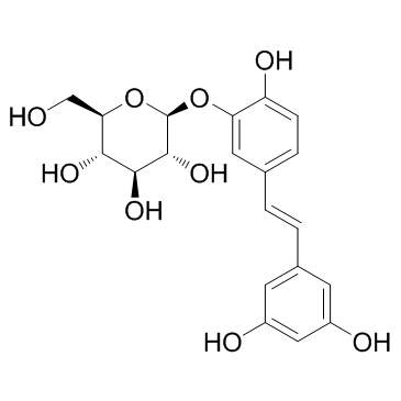 曲札茋苷、白皮杉醇-3'-O-葡萄糖苷结构式