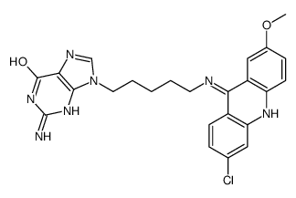 2-amino-9-[5-[(6-chloro-2-methoxyacridin-9-yl)amino]pentyl]-3H-purin-6-one Structure