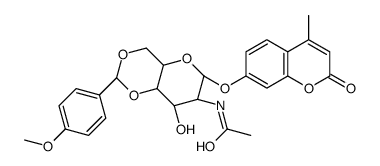 4-MethyluMbelliferyl 2-Acetamido-2-deoxy-4,6-O-(p-Methoxyphenylmethylene)-α-D-galactopyranoside structure