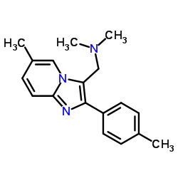 N,N-二甲基-1-(6-甲基-2-(对甲苯)咪唑并[1,2-a]吡啶-3-基)甲胺结构式