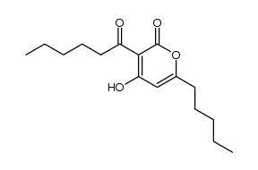 3-hexanoyl-4-hydroxy-6-pentyl-2-pyrone Structure