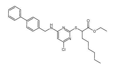 ethyl 2-(4-(biphenyl-4-ylmethylamino)-6-chloropyrimidine-2-ylthio)octanoate Structure