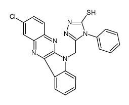 3-[(2-chloroindolo[2,3-b]quinoxalin-6-yl)methyl]-4-phenyl-1H-1,2,4-triazole-5-thione结构式