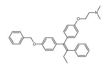 (E)-1-[4-(benzyloxy)phenyl]-1-[4-(2-dimethylaminoethoxy)phenyl]-2-phenylbut-1-ene结构式