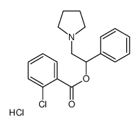 Benzoic acid, o-chloro-, alpha-(1-pyrrolidinylmethyl)benzyl ester, hyd rochloride Structure