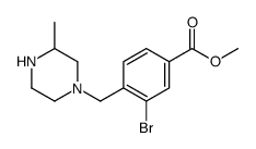 3-溴-4-((3-甲基哌嗪-1-基)甲基)苯甲酸甲酯结构式