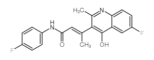 (E)-3-(6-氟-4-羟基-2-甲基喹啉-3-基)-N-(4-氟苯基)2-丁酰胺结构式