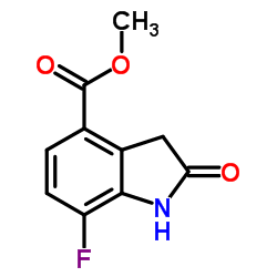7-氟-2-氧代吲哚啉-4-羧酸甲酯结构式