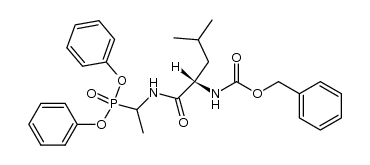 Diphenyl-N-(benzyloxycarbonyl)-L-leucyl-(2-decarboxy-L-alanin-2-yl)phosphonat结构式