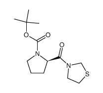 (2R)-4-氧代-2-(3-噻唑烷基羰基)-1-吡咯烷羧酸叔丁酯结构式