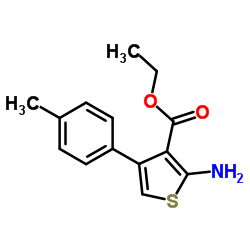 2-氨基-4-(对甲苯基)噻吩-3-羧酸乙酯结构式