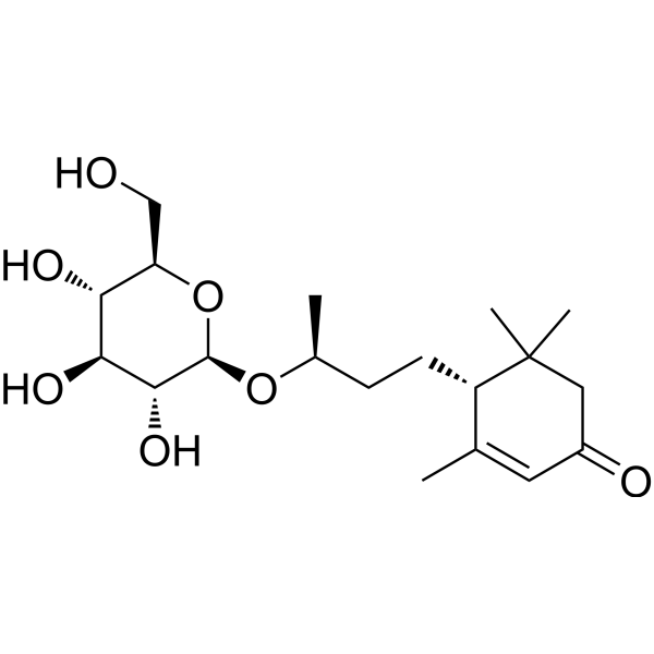 Blumenol C b-D-glucopyranoside structure