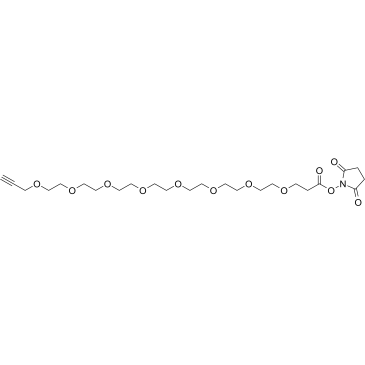 Propargyl-PEG8-NHS ester结构式
