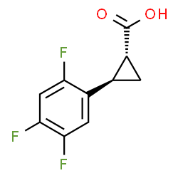 反式-2-(2,4,5-三氟苯基)环丙烷-1-羧酸结构式