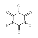 1,3,5-Triazine-2,4,6(1H,3H,5H)-trione,1,3-dichloro-, potassium salt (1:1) Structure