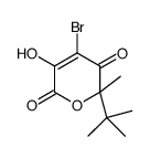 4-bromo-6-tert-butyl-3-hydroxy-6-methylpyran-2,5-dione结构式