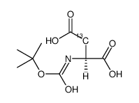 N-(tert-Butoxycarbonyl)-L-aspartic acid-3-13C Structure