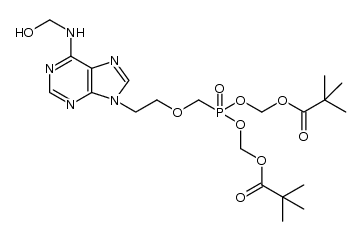 9-[2-({bis[(pivaloyloxy)methoxy]phosphinyl}methoxy)ethyl]-6-[(hydroxymethyl)amino]purine结构式