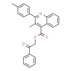 2-oxo-2-phenylethyl 3-methyl-2-(4-methylphenyl)-4-quinolinecarboxylate结构式