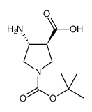 反式-4-氨基-1-Boc-吡咯烷-3-甲酸结构式