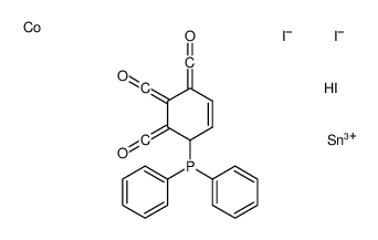 cobalt,diphenyl-[4,5,6-tris(oxomethylidene)cyclohex-2-en-1-yl]phosphanium,triiodotin Structure