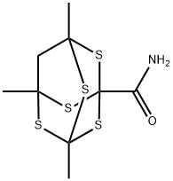 3,5,7-Trimethyl-2,4,6,8,9-pentathiaadamantane-1-carboxamide结构式