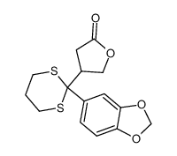 4-(2-(Benzo[d][1,3]dioxol-5-yl)-1,3-dithian-2-yl)dihydrofuran-2(3H)-one Structure
