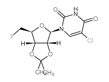 5'-脱氧-5'-碘-2',3'-O-异亚丙基-5-氟尿苷结构式