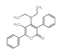 4-diethylamino-5-methyl-3,6-diphenyl-pyran-2-one Structure