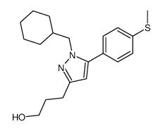 3-[1-(cyclohexylmethyl)-5-(4-methylsulfanylphenyl)pyrazol-3-yl]propan-1-ol Structure