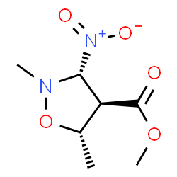 4-Isoxazolidinecarboxylicacid,2,5-dimethyl-3-nitro-,methylester,(3alpha,4beta,5alpha)-(9CI) Structure