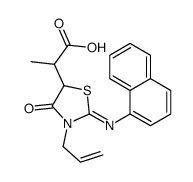 2-(2-naphthalen-1-ylimino-4-oxo-3-prop-2-enyl-1,3-thiazolidin-5-yl)propanoic acid Structure