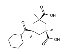 (1R,3S,5r)-1,3,5-trimethyl-5-(piperidine-1-carbonyl)cyclohexane-1,3-dicarboxylic acid Structure
