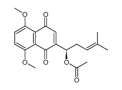 (R)-1-(5,8-dimethoxy-1,4-dioxo-1,4-dihydronaphthalen-2-yl)-4-methylpent-3-enyl acetate结构式