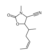 5-hex-4-en-2-yl-3-methyl-2-oxo-1,3-oxazolidine-4-carbonitrile Structure