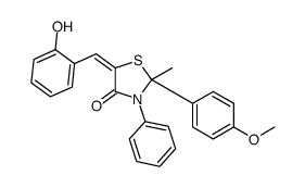 (5Z)-5-[(2-hydroxyphenyl)methylidene]-2-(4-methoxyphenyl)-2-methyl-3-phenyl-1,3-thiazolidin-4-one Structure